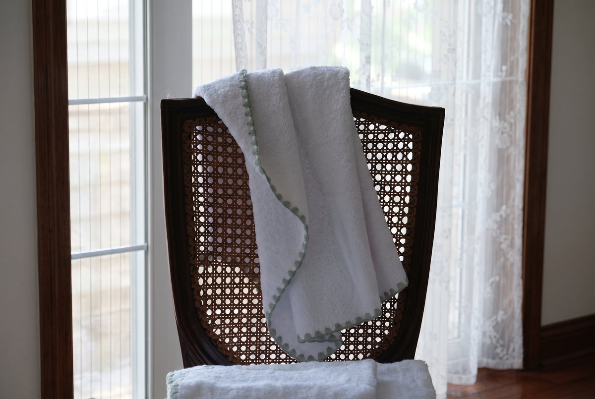 Egyptian cotton towels with Lotus embroidery by Cotton of the Nile